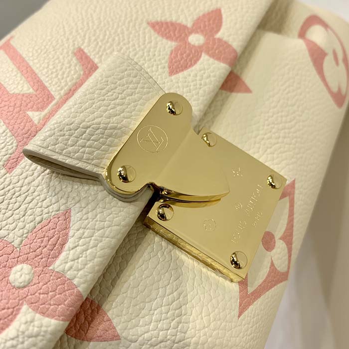 Louis Vuitton LV Women Favorite Handbag Pink Monogram Empreinte Embossed Supple Grained Cowhide