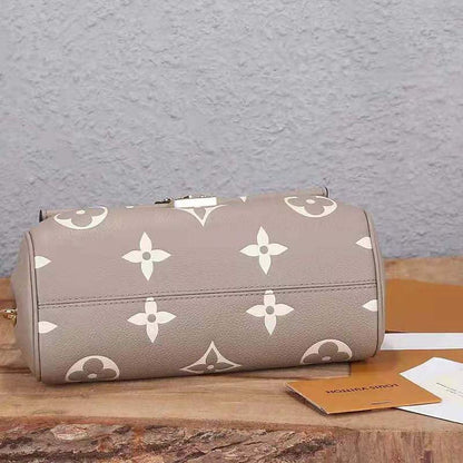 Louis Vuitton LV Women Favorite Tourterelle Gray Cream Monogram Empreinte Embossed Supple Grained Cowhide