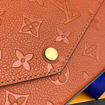 Louis Vuitton LV Women Félicie Pochette Brown Monogram Empreinte Embossed Supple Grained Cowhide