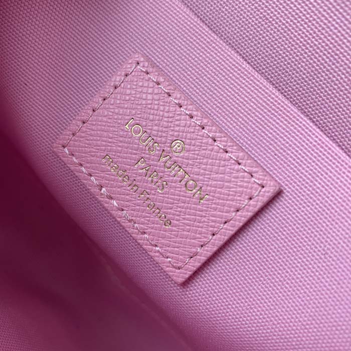 Louis Vuitton LV Women Félicie Pochette Pink Brown Monogram Coated Canvas