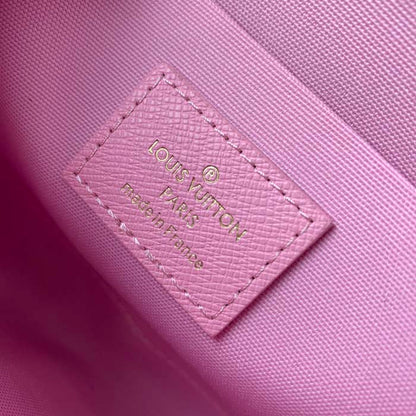 Louis Vuitton LV Women Félicie Pochette Pink Brown Monogram Coated Canvas
