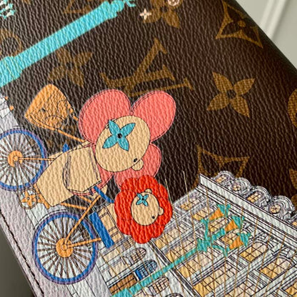 Louis Vuitton LV Women Félicie Pochette Pink Brown Monogram Coated Canvas