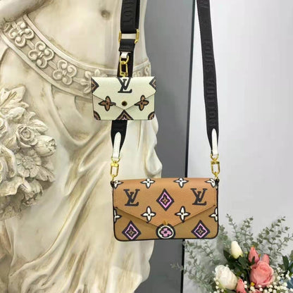 Louis Vuitton LV Women Félicie Strap Go Pochette Arizona Beige Crème Monogram Coated Canvas