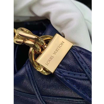 Louis Vuitton LV Women GO-14 MM Navy Blue Lamb Leather Cowhide Leather