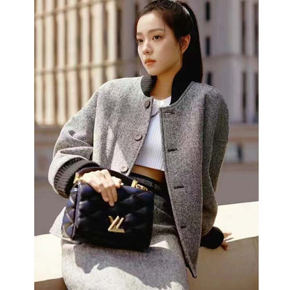 Louis Vuitton LV Women GO-14 MM Navy Blue Lamb Leather Cowhide Leather