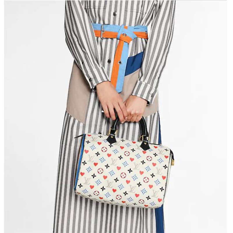 Louis Vuitton LV Women Game On Speedy Bandoulière 25 Monogram Canvas-White