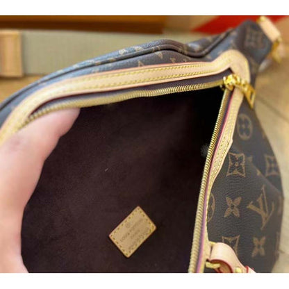 Louis Vuitton LV Women High Rise Monogram Coated Canvas Natural Cowhide Leather
