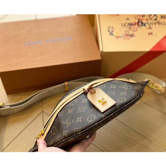 Louis Vuitton LV Women High Rise Monogram Coated Canvas Natural Cowhide Leather