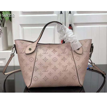 Louis Vuitton LV Women Hina PM Bucket Bag Crème Beige Mahina Perforated Calf