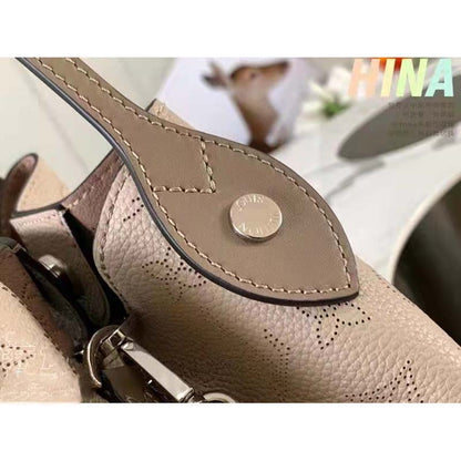 Louis Vuitton LV Women Hina PM Bucket Bag Gray Mahina Perforated Calf