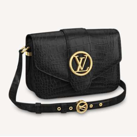 Louis Vuitton LV Women LV Pont 9 Shoulder Bag Crocodilian Alligator Leather