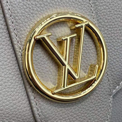 Louis Vuitton LV Women LV Pont 9 Soft MM Gris Taupe Summer Gold Grained Calfskin