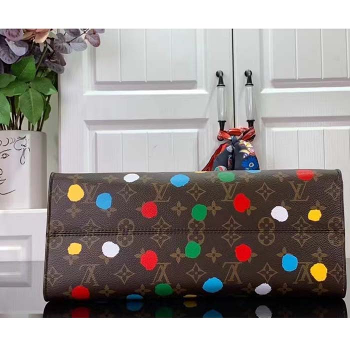 Louis Vuitton LV Women LV x YK OnTheGo MM Monogram Coated Canvas 3D Painted Dots Print