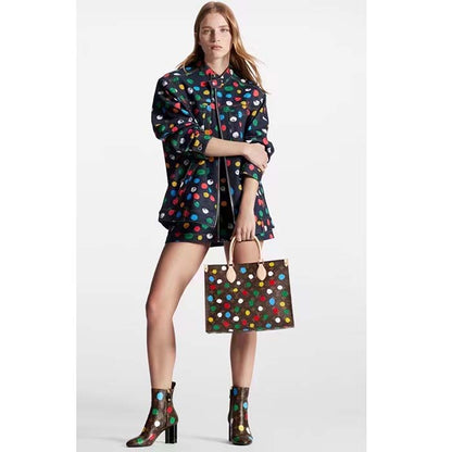 Louis Vuitton LV Women LV x YK OnTheGo MM Monogram Coated Canvas 3D Painted Dots Print