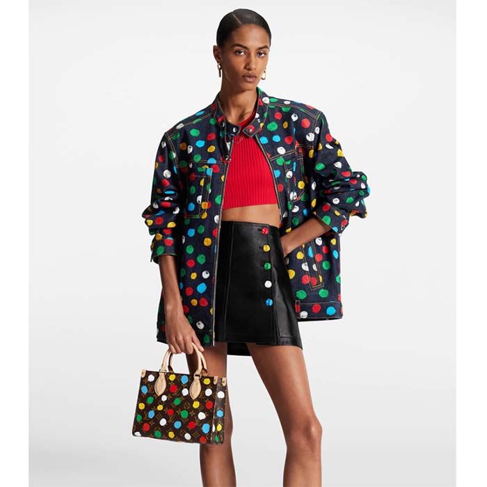 Louis Vuitton LV Women LV x YK OnTheGo PM Monogram Coated Canvas 3D Painted Dots Print