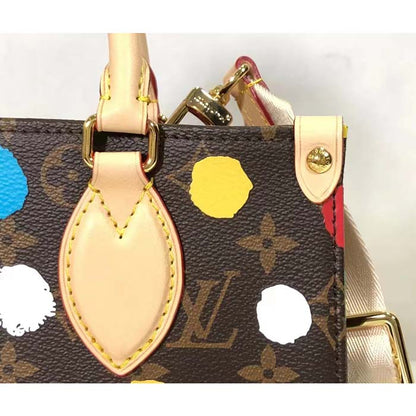 Louis Vuitton LV Women LV x YK OnTheGo PM Monogram Coated Canvas 3D Painted Dots Print
