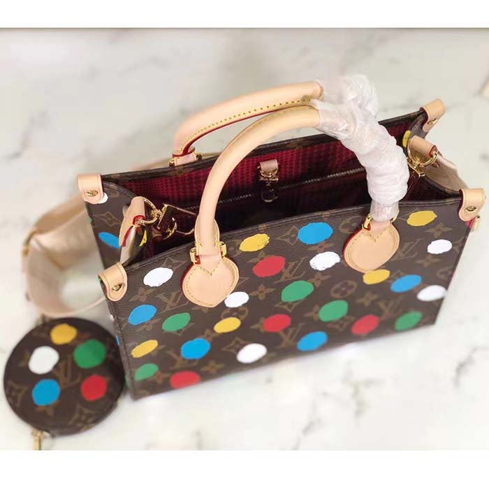 Louis Vuitton LV Women LV x YK OnTheGo PM Monogram Coated Canvas 3D Painted Dots Print