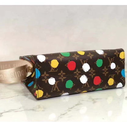 Louis Vuitton LV Women LV x YK OnTheGo PM Monogram Coated Canvas 3D Painted Dots Print