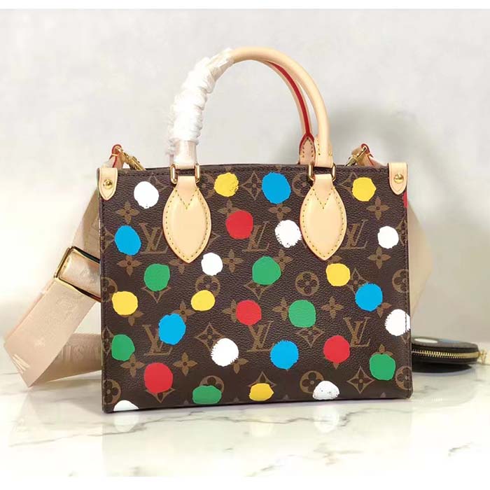 Louis Vuitton LV Women LV x YK OnTheGo PM Monogram Coated Canvas 3D Painted Dots Print