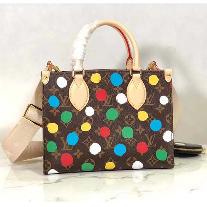 Louis Vuitton LV Women LV x YK OnTheGo PM Monogram Coated Canvas 3D Painted Dots Print
