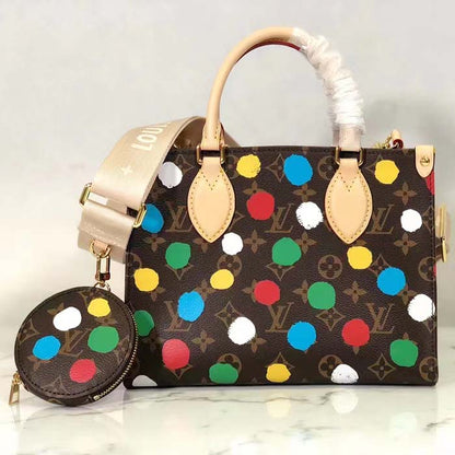Louis Vuitton LV Women LV x YK OnTheGo PM Monogram Coated Canvas 3D Painted Dots Print