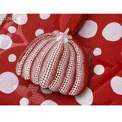 Louis Vuitton LV Women LV x YK OnTheGo PM Red White Embossed Grained Monogram Empreinte Cowhide