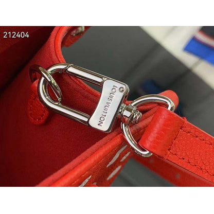 Louis Vuitton LV Women LV x YK OnTheGo PM Red White Embossed Grained Monogram Empreinte Cowhide