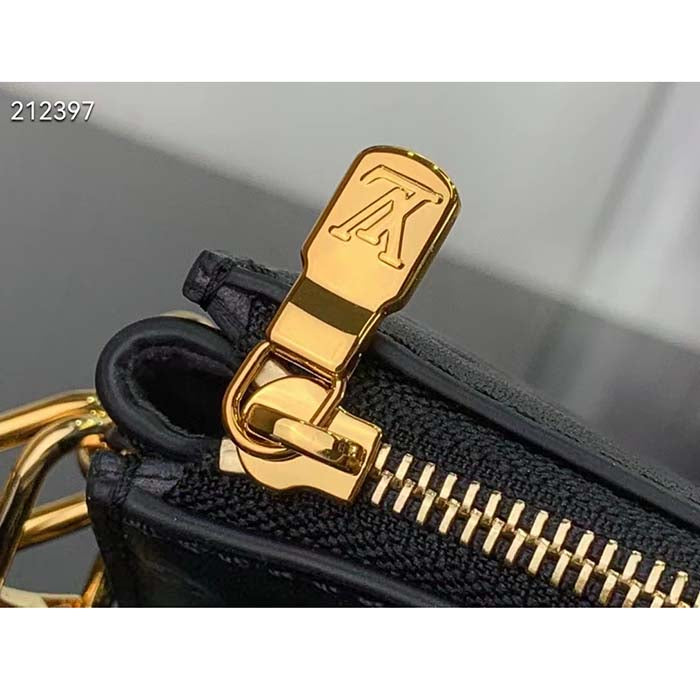 Louis Vuitton LV Women Lexington Pouch Black Monogram-Embossed Calf Leather