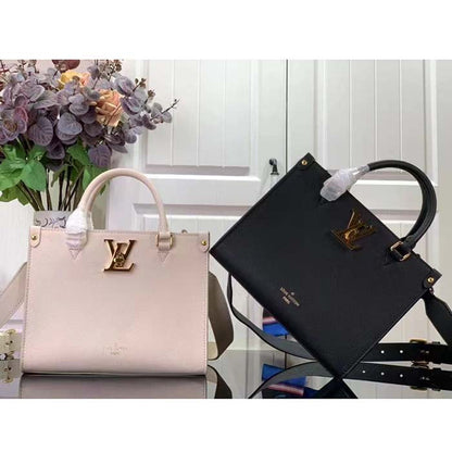 Louis Vuitton LV Women Lock Go Black Grained Calf Leather Microfiber Lining
