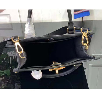 Louis Vuitton LV Women Lock Go Black Grained Calf Leather Microfiber Lining