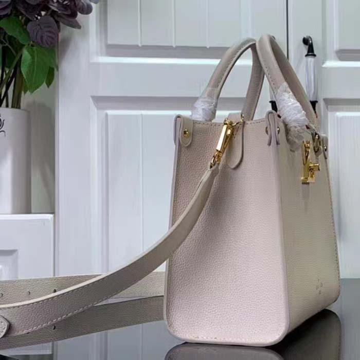 Louis Vuitton LV Women Lock & Go White Grained Calf Leather Microfiber Lining