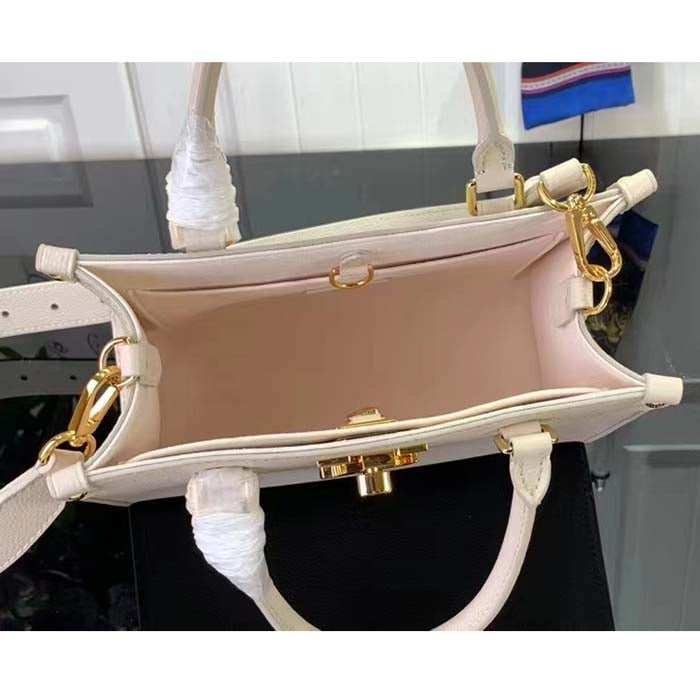 Louis Vuitton LV Women Lock & Go White Grained Calf Leather Microfiber Lining