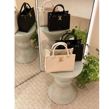 Louis Vuitton LV Women Lock & Go White Grained Calf Leather Microfiber Lining