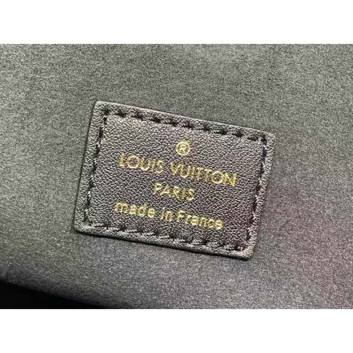 Louis Vuitton LV Women Lock It MM Black Taurillon Leather Smooth Calfskin Calf Leather
