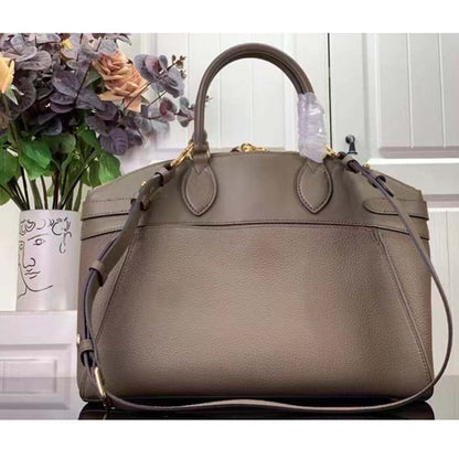Louis Vuitton LV Women Lock It MM Earth Taurillon Leather Smooth Calfskin Calf Leather