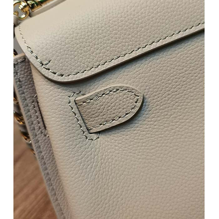 Louis Vuitton LV Women Lockme Ever Mini Handbag Greige Grained Calf Leather
