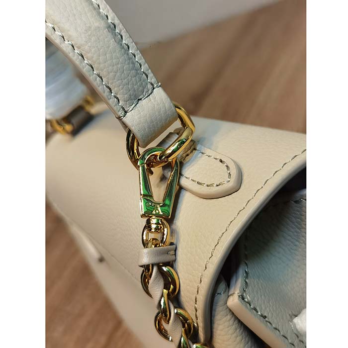 Louis Vuitton LV Women Lockme Ever Mini Handbag Greige Grained Calf Leather