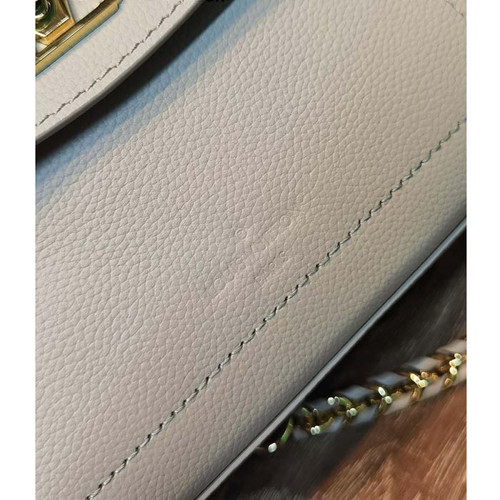 Louis Vuitton LV Women Lockme Ever Mini Handbag Greige Grained Calf Leather