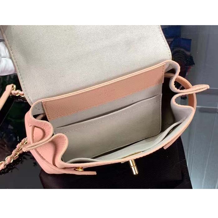 Louis Vuitton LV Women Lockme Ever Mini Handbag Pink Grained Calf Leather