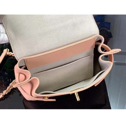 Louis Vuitton LV Women Lockme Ever Mini Handbag Pink Grained Calf Leather