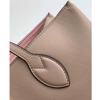 Louis Vuitton LV Women Lockme Shopper Beige Greige Grained Calf Leather
