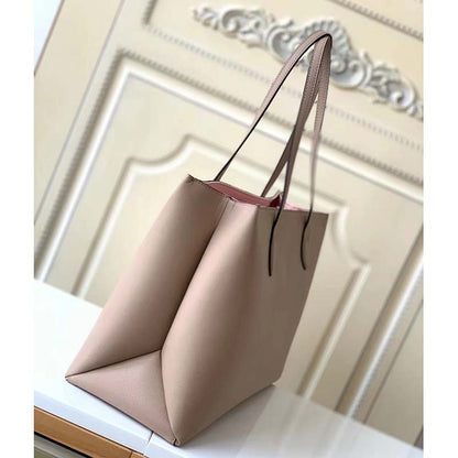 Louis Vuitton LV Women Lockme Shopper Beige Greige Grained Calf Leather
