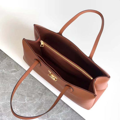 Louis Vuitton LV Women Lockme Shopper Chataigne Brown Grained Calf Leather