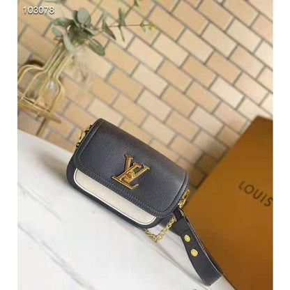 Louis Vuitton LV Women Lockme Tender Black Grained Calf Leather
