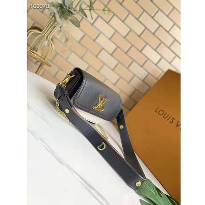 Louis Vuitton LV Women Lockme Tender Black Grained Calf Leather