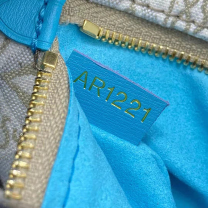 Louis Vuitton LV Women Loop Ecru Blue Since 1854 Jacquard Textile Cowhide Leather