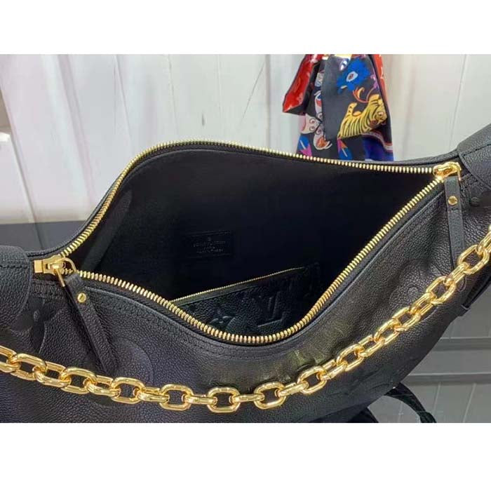 Louis Vuitton LV Women Loop Hobo Black Monogram Empreinte Embossed Grained Cowhide Leather