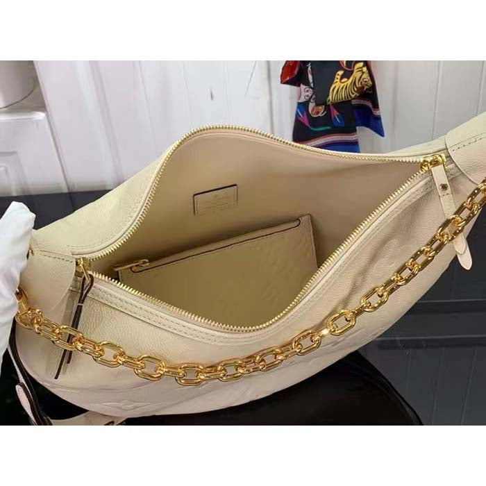 Louis Vuitton LV Women Loop Hobo Cream Monogram Empreinte Embossed Grained Cowhide Leather
