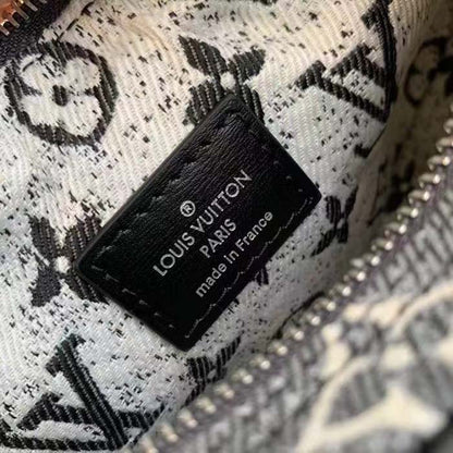 Louis Vuitton LV Women Loop PM Bag Gray Denim Textile Jacquard