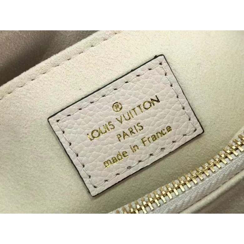 Louis Vuitton LV Women Madeleine BB Handbag Crème Beige Embossed Grained Cowhide